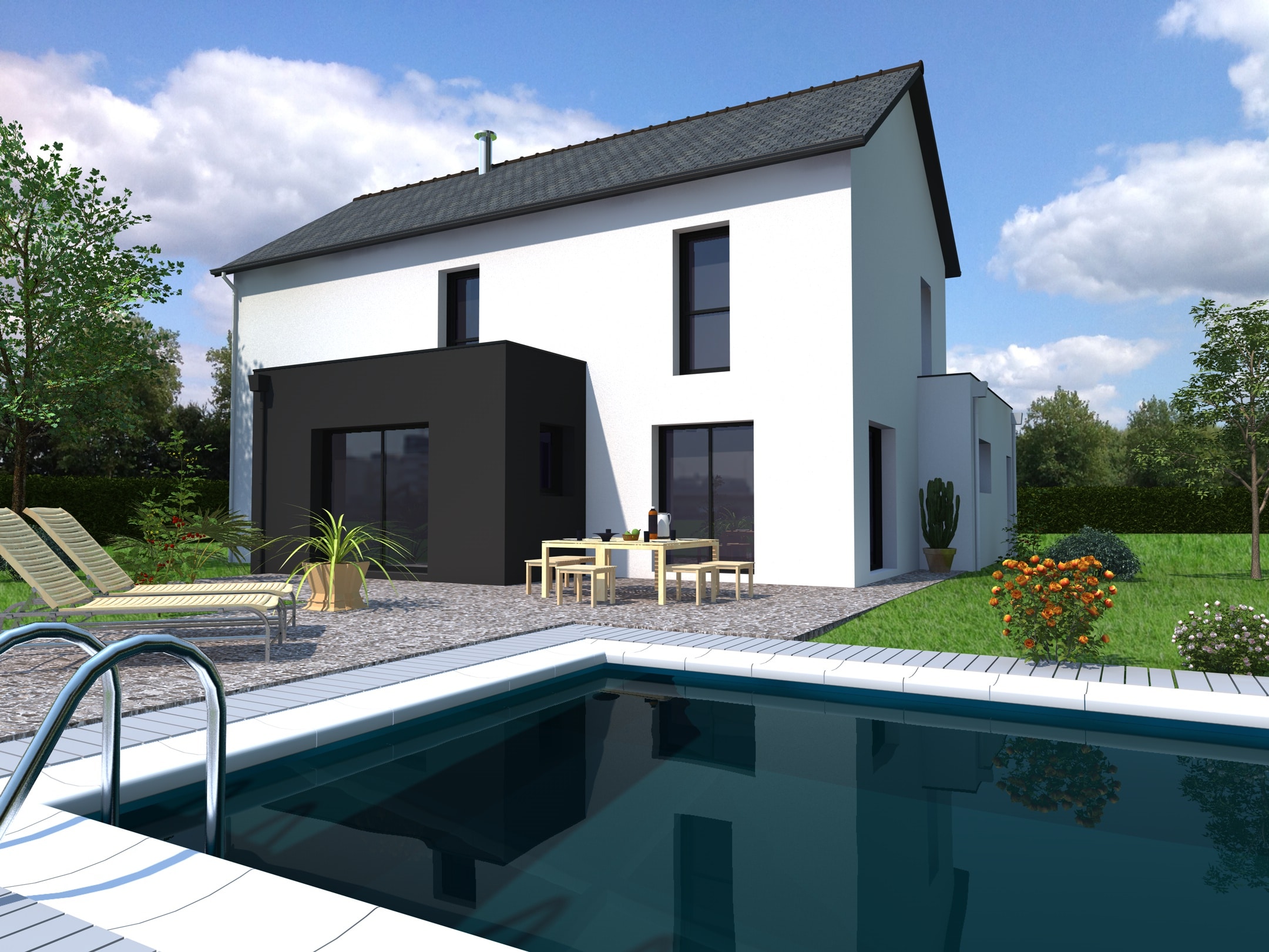 Maison neuve Loire Atlantique 179 000€ contemporaine - MF-Construction