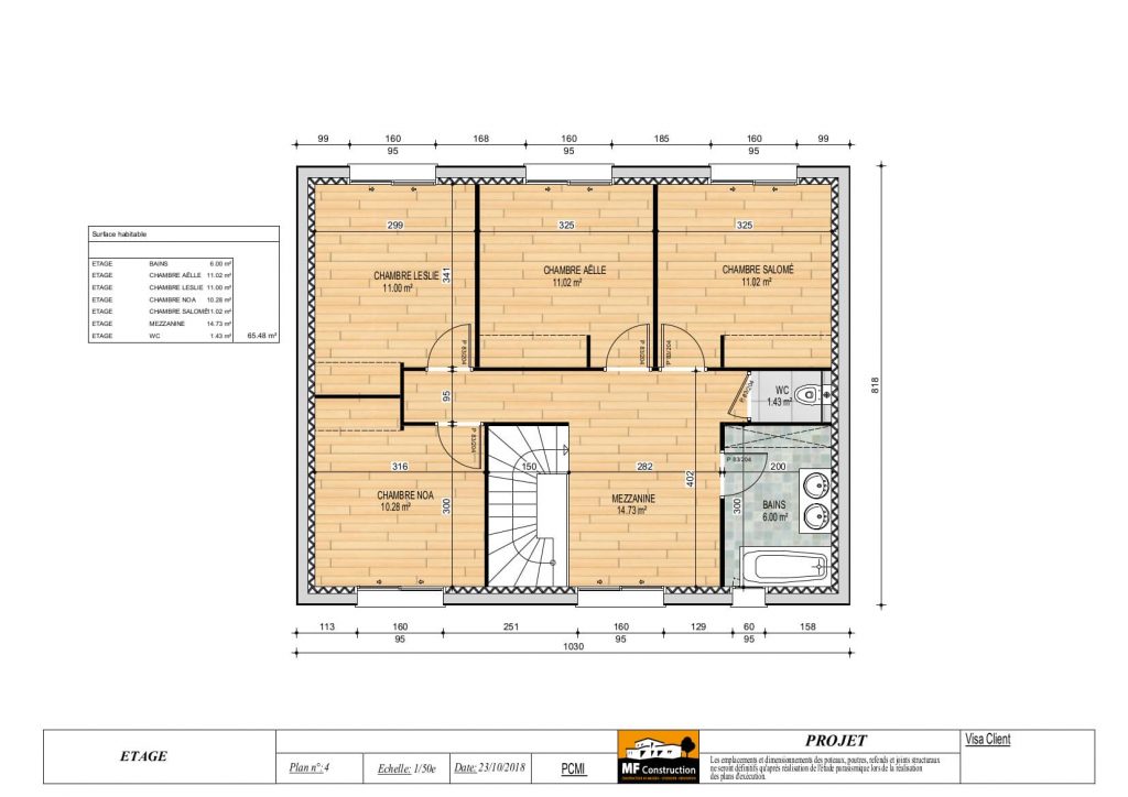 Plan Maison 150m2 avec étage - Nantes (44) - MF Construction