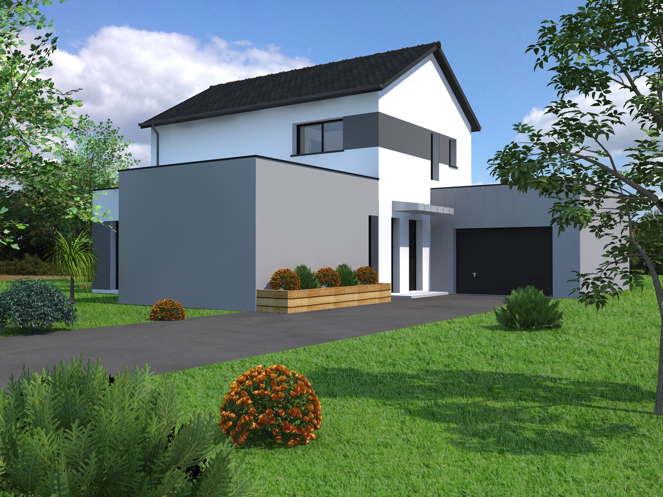 Plan Maison 180m2 avec étage - Nantes (44) - MF Construction