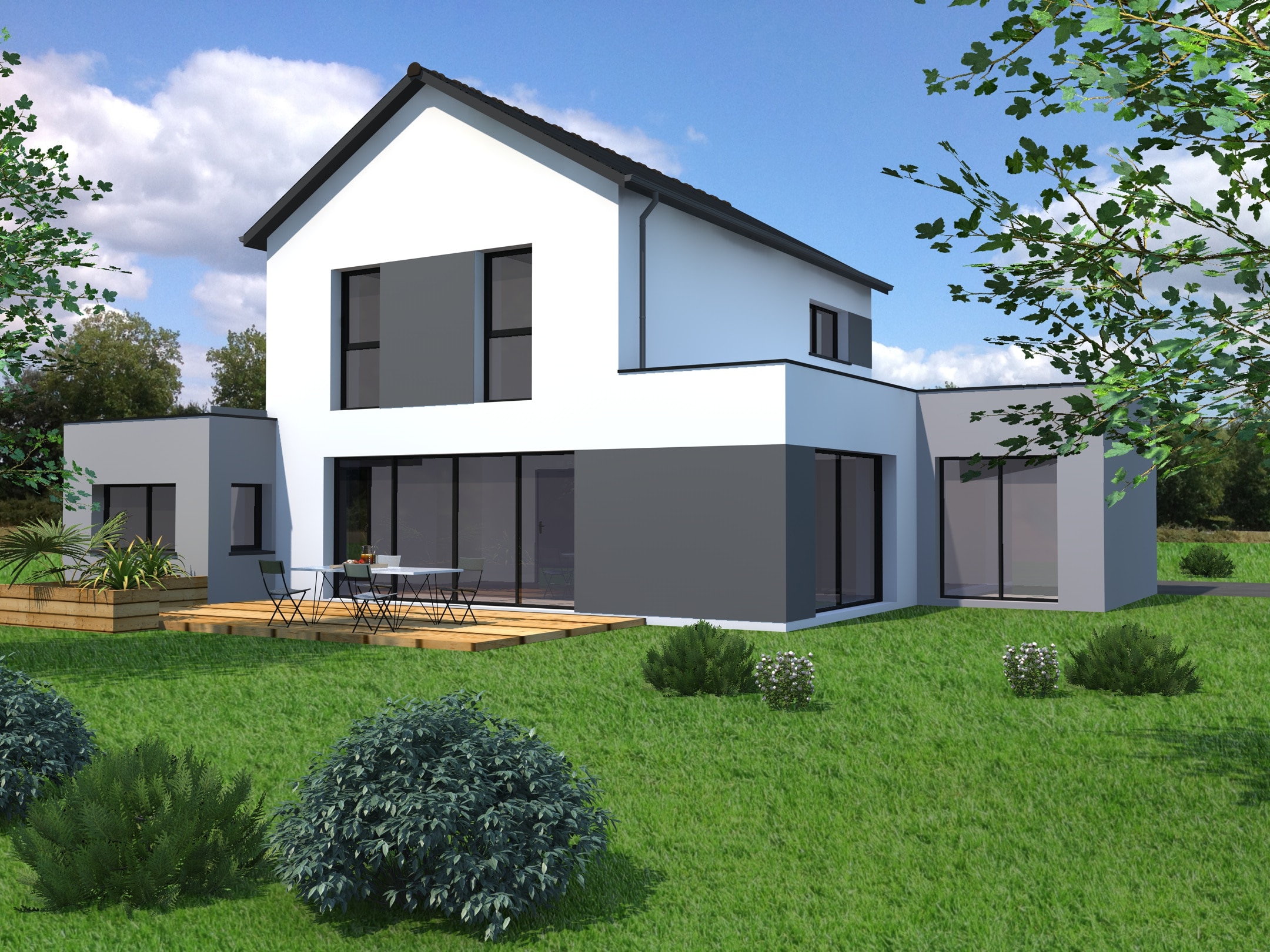 Plan Maison 180m2 avec étage - Nantes (44) - MF Construction