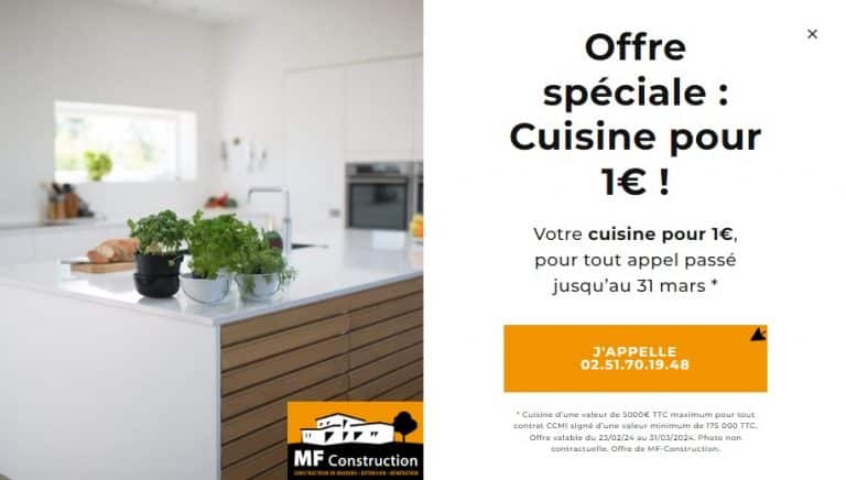 Offre spéciale : votre cuisine pour 1€ !