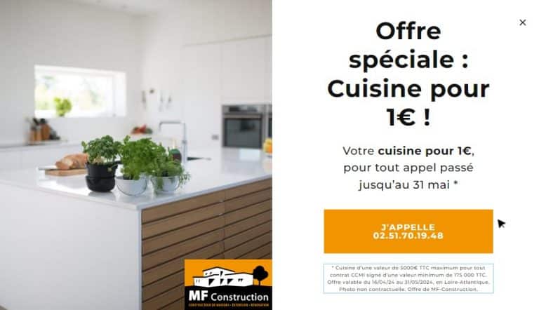 Offre spéciale : votre cuisine pour 1€ !