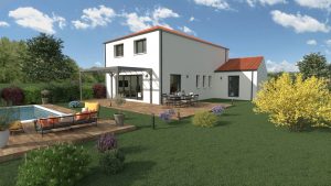 Maison La Baule + Terrain - Design contemporain et jardin paysager - (44) - MF-Construction