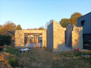 Etapes de construction d'une maison-Elevation des murs-Nantes-44-MF-Construction
