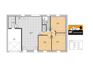 Maison neuve sur plan-plain-pied-3ch-80m2-garage-Loire-Atlantique-44-MF-Construction