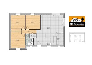 Maison neuve sur plan-plain-pied-3ch-82m2-Loire-Atlantique-44-MF-Construction