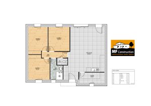 Maison neuve sur plan-plain-pied-3ch-Loire-Atlantique-44-MF-Construction