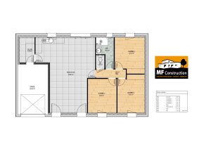Maison neuve sur plan-plain-pied-3ch-garage-Loire-Atlantique-44-MF-Construction