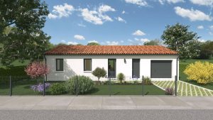 Maison neuve sur plan-plain-pied-4ch-garage-tuiles-Loire-Atlantique-44-MF-Construction