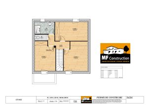 Plan de la Maison neuve sur plan 3 ch-87m2-etage-(visuel contractuel)